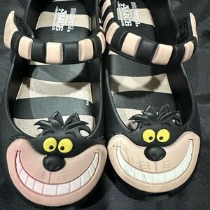 Mini Melissa Kids Slippers with Black and Pink Stripes